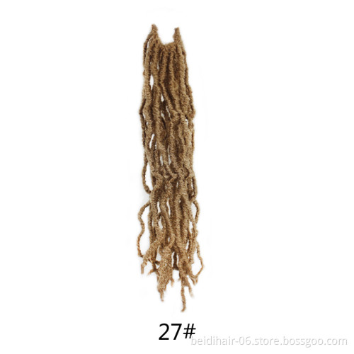 18inch Nu Locs Crochet Braids Soft Dreadlocsk Wavy Goddess Faux Locs Prelooped Ringlet Synthetic Hair Extension